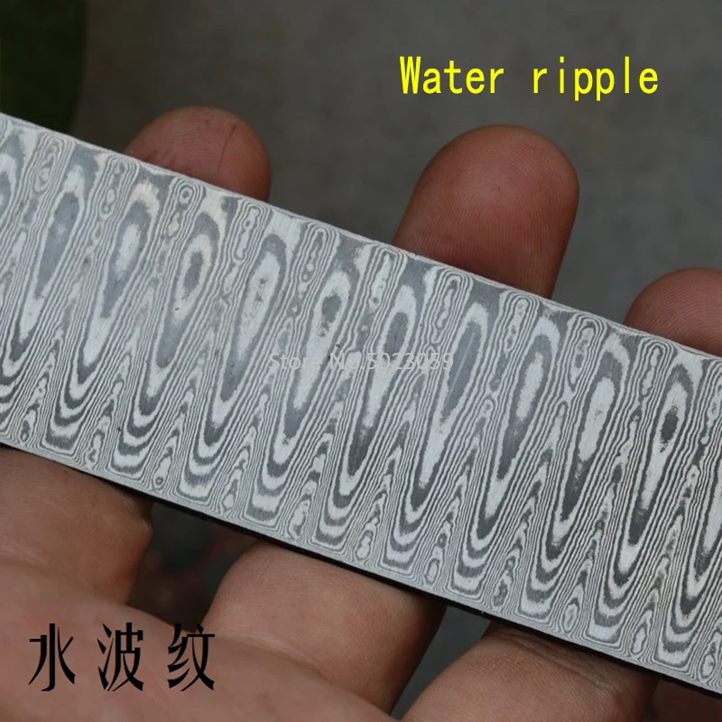 1 Piece Varied Damascus Steel For DIY Knife Making Rose Sandwich Pattern Steel Knife Blade Blank Has Been Heat Treatment