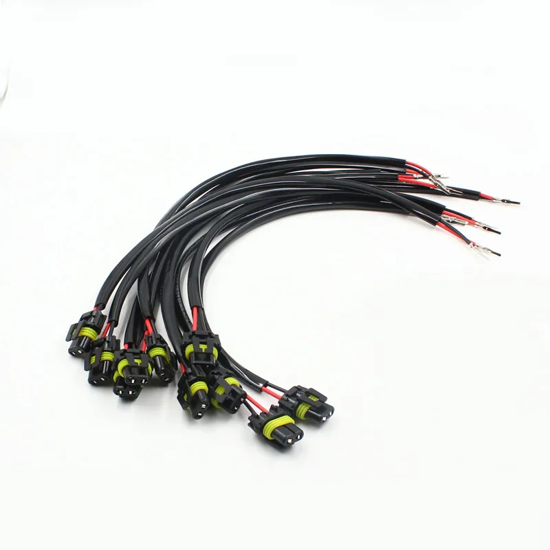 Rockeybright 2pc 12V 35W 55W HID conversion kit light bulb wire harness power plug cord H3 H8 H9 H10 H11 880 881 power connector