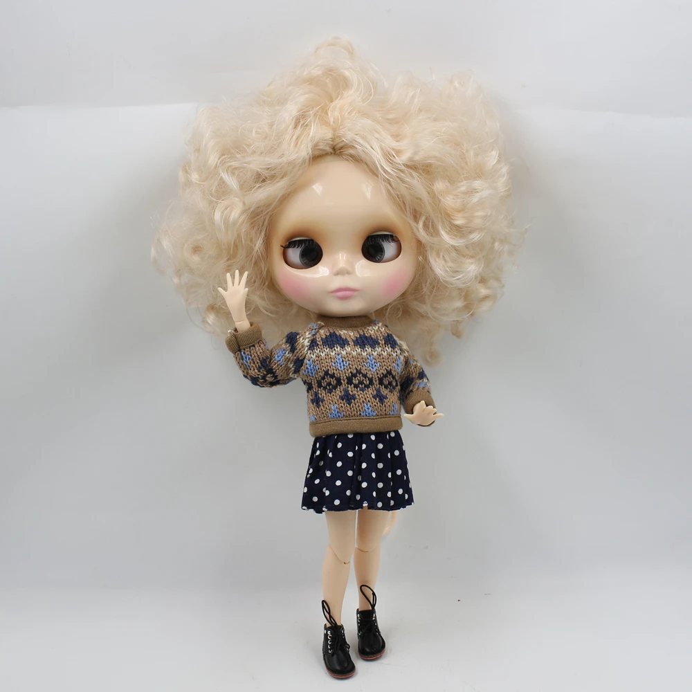 ICY DBS Blyth Doll Series No.BL3139 Champagne little curly hair with Cross eyes white skin Joint body Neo 1/6 BJD