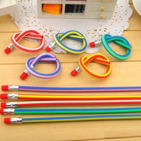 20 Pcs/Lot Cute Magic Flexible Bendy Soft Standard Pencil for Kids Gift School Supplies Wholesale Free Shipping