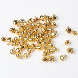 50pcs 6mm Jingle Bells Gold Silver Plated Iron Loose Beads Small for Party Christmas Tree Ornamen Decoration Home Accessories