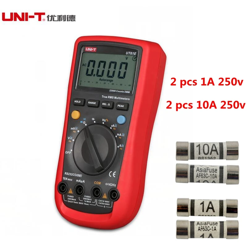 4PCS UNI-T Multimeter Ceramic Fuse 10A 250V and 1A 250V  for ut61a ut61b ut61c ut61d ut61e Digital multimeter