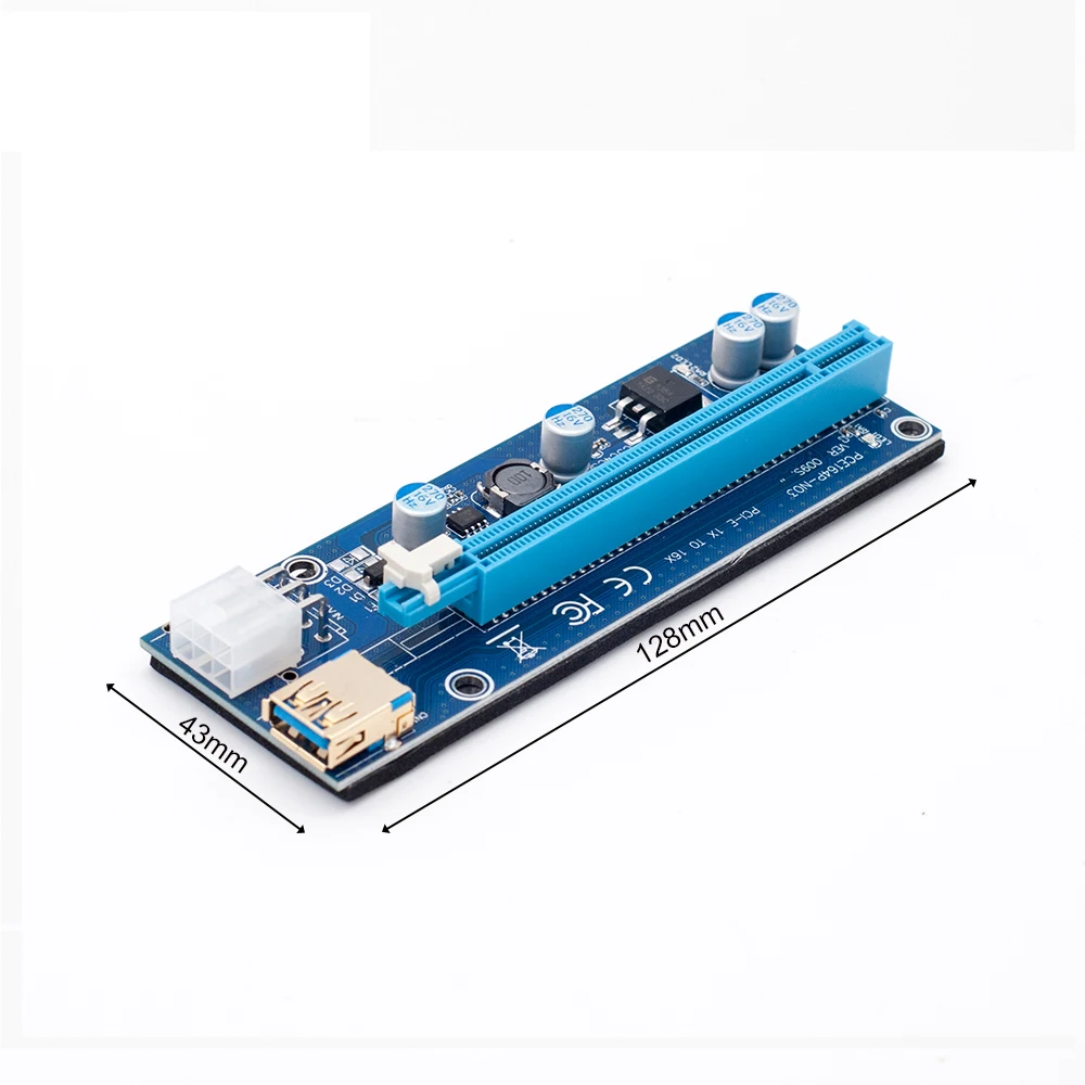 RGEEK 6pcs Golden VER009 USB 3.0 PCI-E pcie Riser VER 009S Express 1X 4x 8x 16x Extender Riser Adapter Card SATA