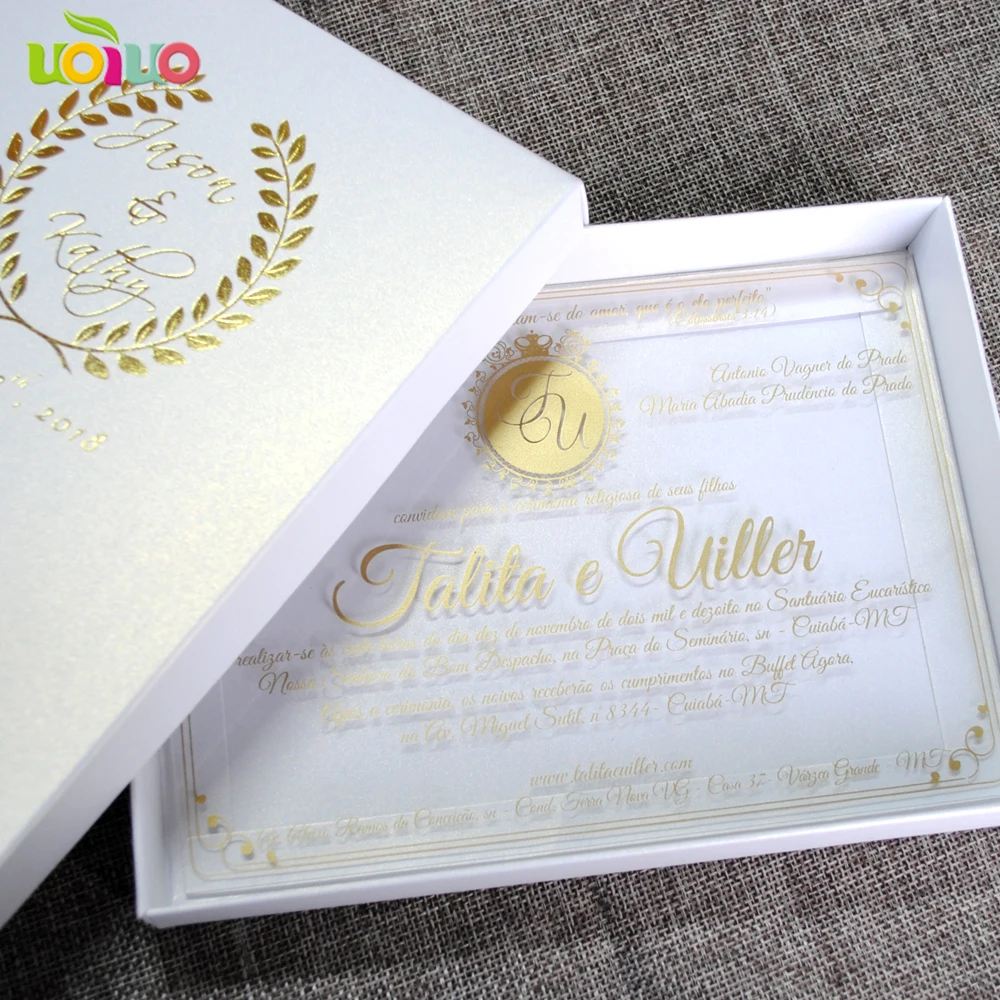 

Customized 5X7inch Screenprinting Transparet Acrylic Wedding Invitation Card Acrylic Invitations