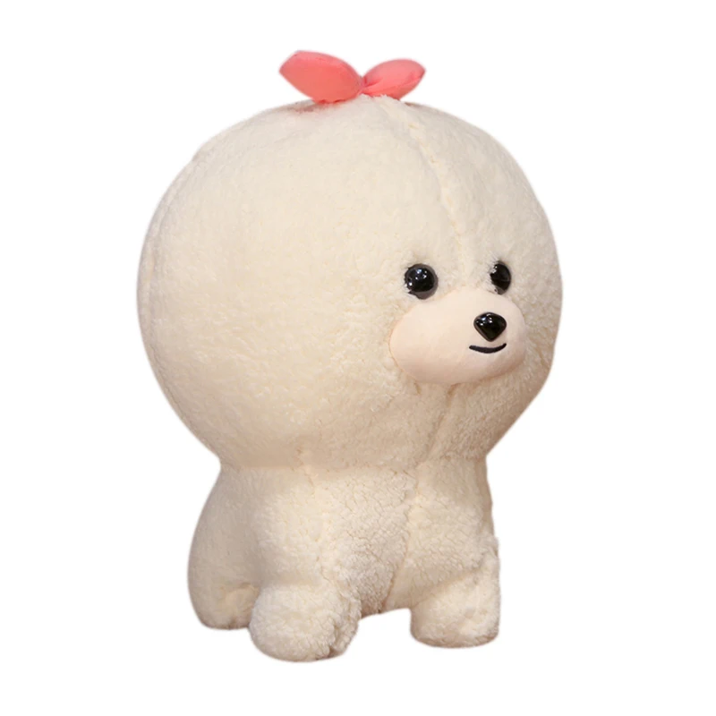 Muñeco de peluche de Bichon Frise para niños, muñeco de peluche suave para cachorros, simulación de perro, Kawaii, esponjoso, regalo de cumpleaños, Blanco/Beige