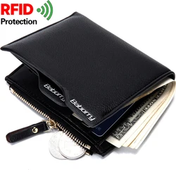 3 ADET Yeni erkek küçük cüzdan Antimagnetic RFID anti Radyo frekansı tanımlama RFID anti-hırsızlık çift fermuarlı cüzdan