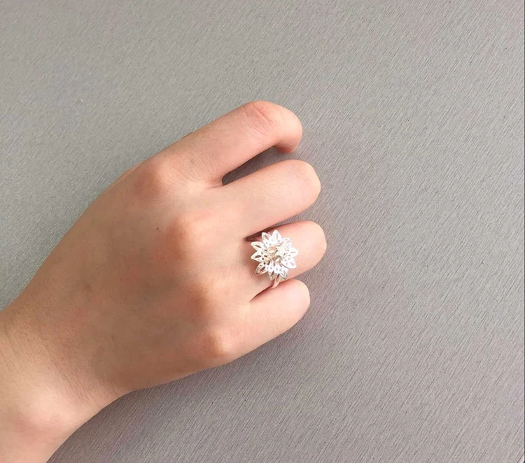 Birthday Gift Fashion Stacking Ring For Women S925 Sterling Silver Beautiful Flower Wedding Band Party Fine Jewelry image 3