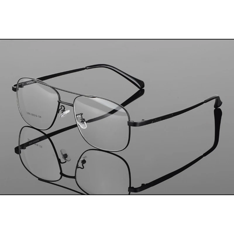 Retro Men\'s Metal Big Frame Pilot Glasses Double beam Goggle Transparent glasses Frame Clear glass Spectacles Eyeglass frames H5