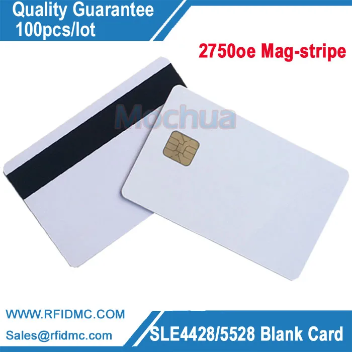 

SLE4428 Card with 2750oe Mag-stripe 4428 Contact IC card-100pcs/lot