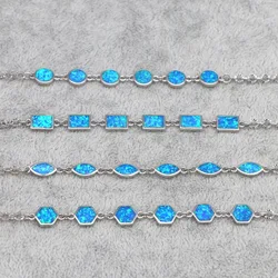 JLB-184  NEW Design Blue  Fire Opal Simple Geometric  Bracelet Female Bracelet Wholesale Fashion Jewelry GIFIT