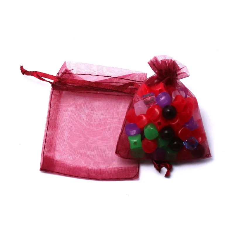 10pcs/bag 15x20/17x23/20x30cm Drawable Organza Jewelry Packaging Display Pouches Bags For DIY Gift Wedding Party Decoration
