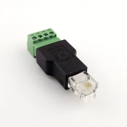 1 adet Ethernet RJ11 6P4C Erkek Vida Terminali 4 Pin Splitter CCTV Adaptör Konnektör