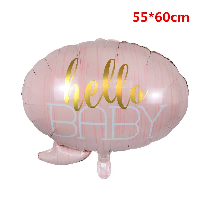 Hello Baby Butterfly Balloon Baby Shower Pink Blue Stroller Foil Ballon Baby Toys for Newborn Party Decoration Air Balloons