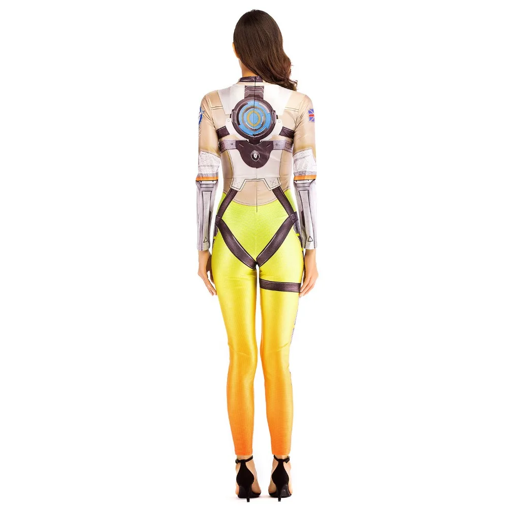 Halloween costumes 3D Printing Overwatches Lady D VA Tracer Costume for Women Cosplay OW dva Tracer Zentai Spandex Dva Bodysuit