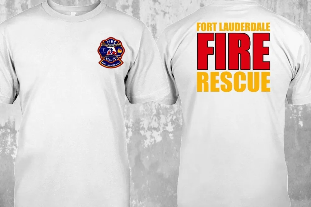 New Fort Lauderdale Florida Fire Department Fire Fighter Firearm 2019 Fashion 100% Cotton Slim Fit Top Company T Shirts