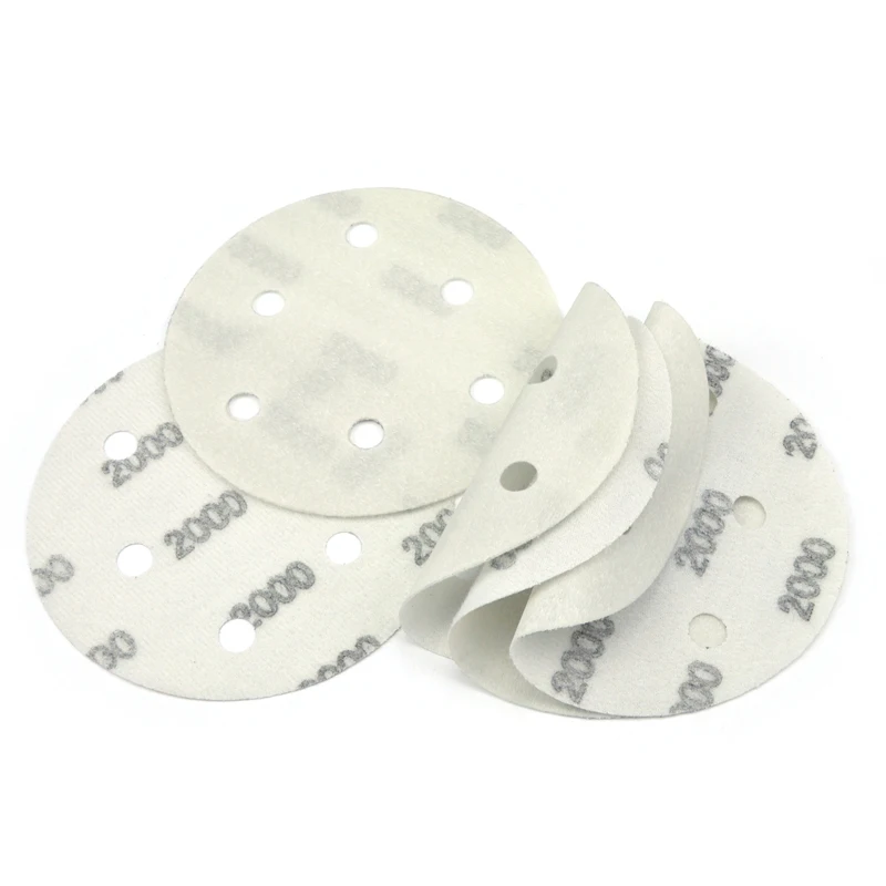 POLIWELL 125 mm 6 Lỗ FV Phim Mềm Chà Nhám Đĩa Nhám 600 ~ 4000 Siêu Mịn Giấy Nhám Chống Thấm Nước cho Ẩm Ướt và khô Nhám Chà Nhám
