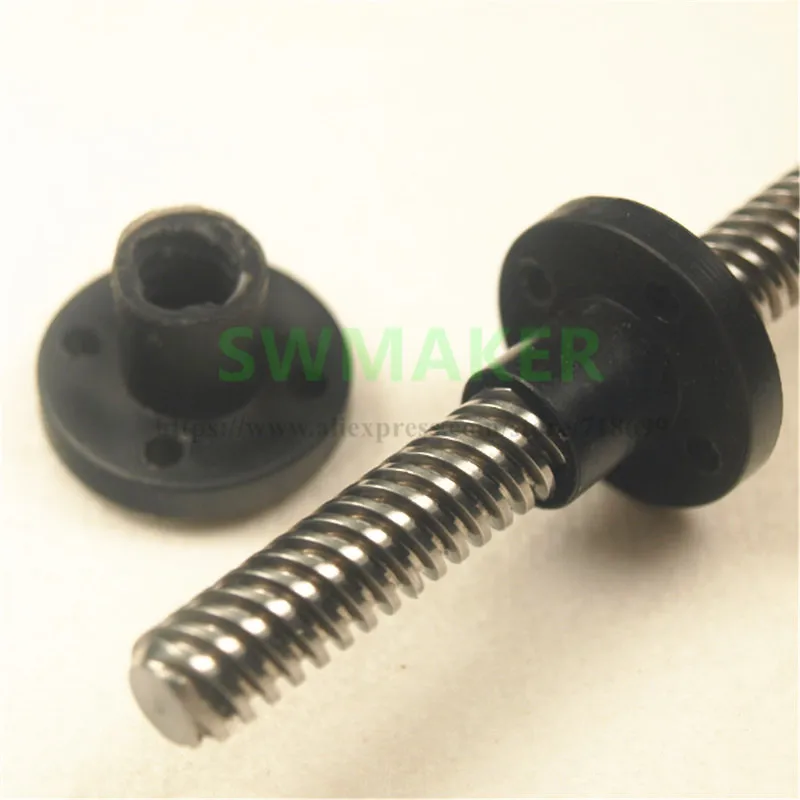 2 pcs TR8 Lead Screw Dia 8MM Thread 8mm Length 300mm with POM nut :TR8X2/TR8X4/TR8X8 for 3D printer