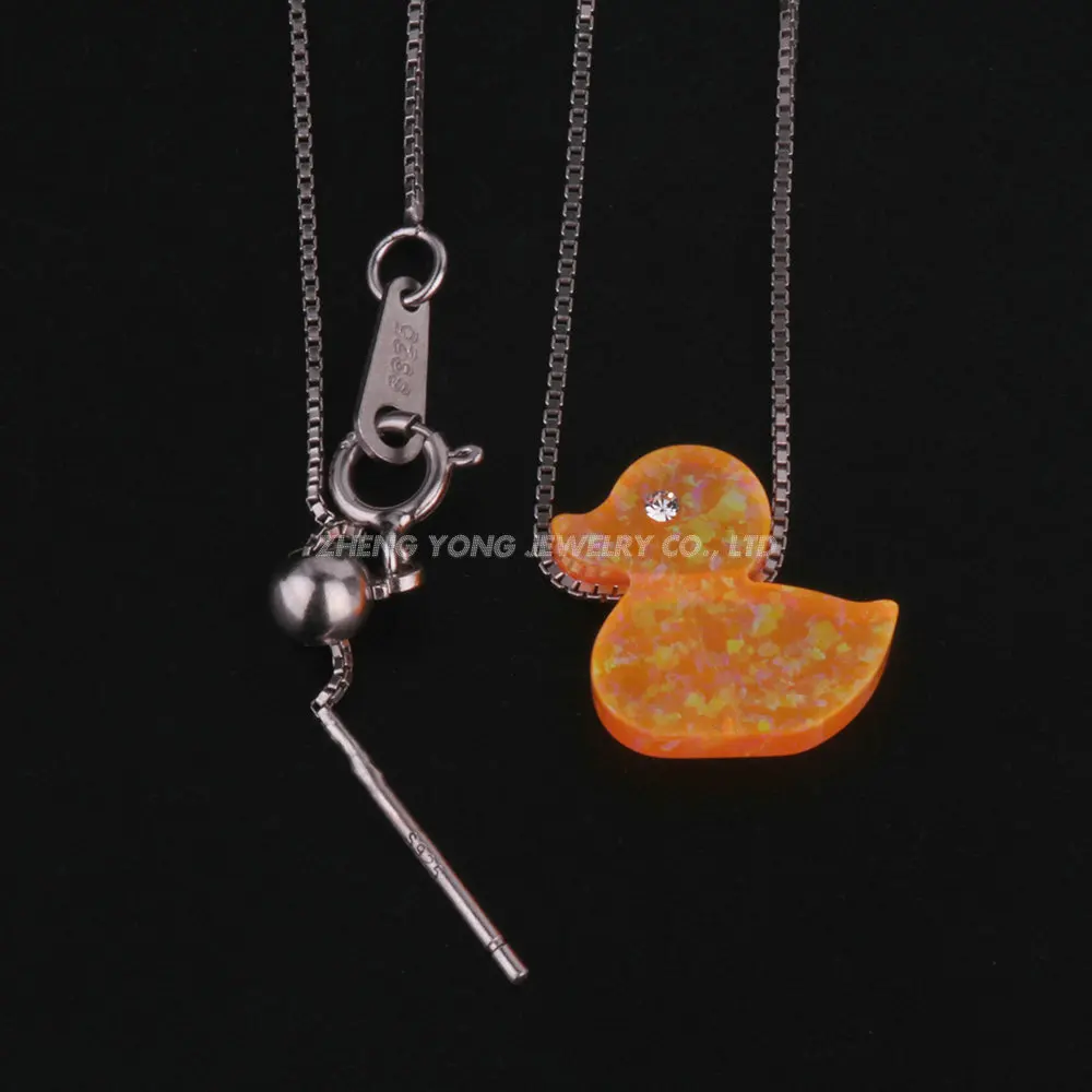 Various Animal Necklace 925 Silver for Women Colorful Opal Flash Pendant Chain