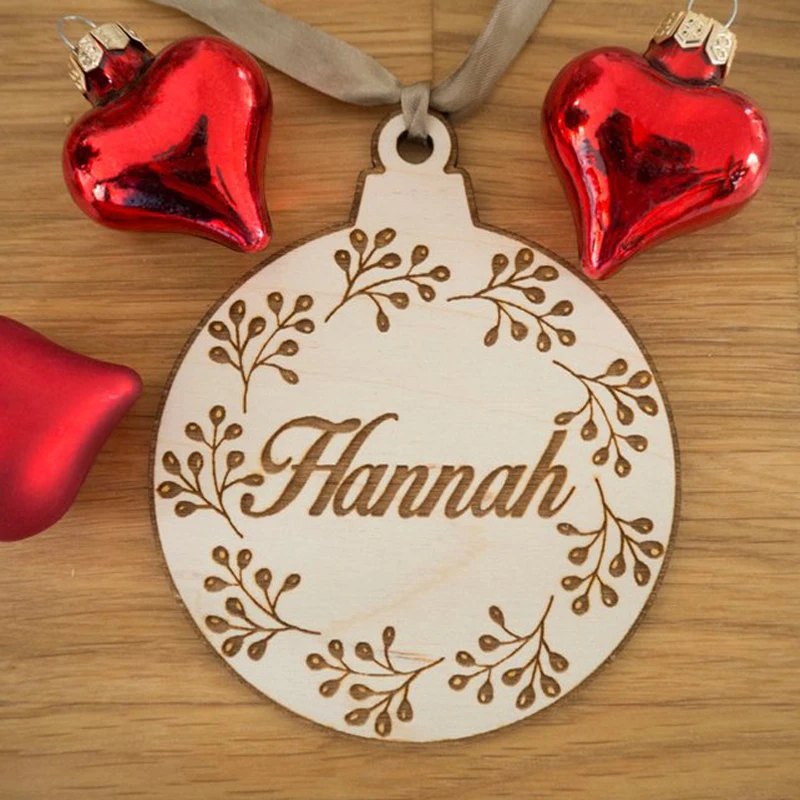 

2023 Personalized Christmas Ornaments Engraved Christmas Ornament Flower Tree Decoration Christmas Gifts for Her Him Couples