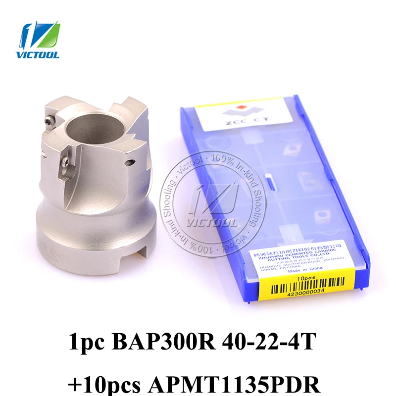 Free Shiping 1pc BAP300R-40-22-4T Milling tool with 10pcs milling insert APMT1135PDR Face Mill Shoulder Cutter BAP 300R 40-22-4T