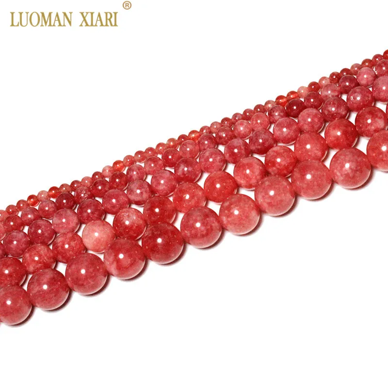 

Fine Round AAA+ 100% Natural Rhodochrosite Stone Beads For Jewelry Making DIY Bracelet Necklace 4/6/8/10/12 mm Strand 15''