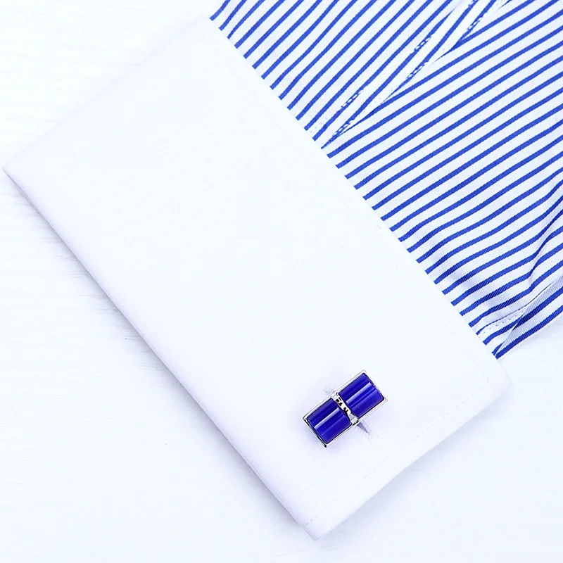 KFLK jewelry shirt cufflinks for mens Brand Blue Cuff link Wholesale Button Male High Quality Luxury Wedding Groom guests