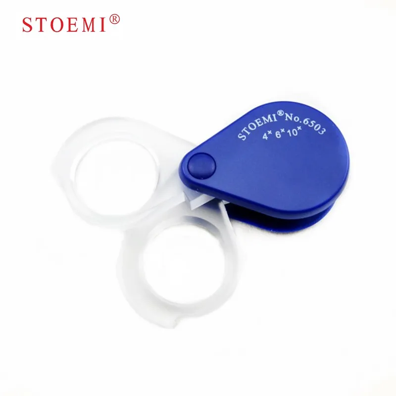 STOEMI 10X Double Lens Folding Mini Pocket Magnifier 4X & 6X Combined  Magnifying Loupe 6503 Optical Tool for Sighting& Touring