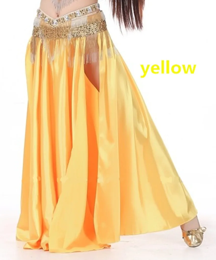 NEW Sexy Belly Dance Costume Saint Skirt 2 Side Slits Skirt Dress Double Split Skirt 14 Colors (No Belt)