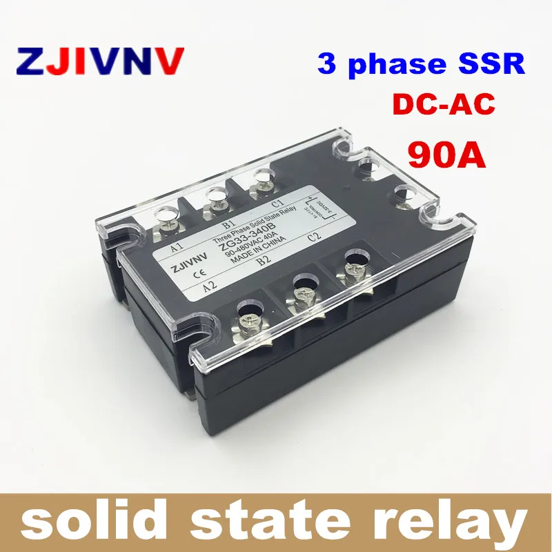 Three phase solid state relay DC-AC 90A  3P SSR 90DA ,DC  Control ac  ZG33-390B Zero crossing