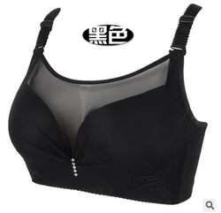 Top pizzo nero reggiseno regolato-trappole reggiseni push-up legati per le donne biancheria intima sexy pizzo coppa piena C D E Big bust 36-50 bh C3311