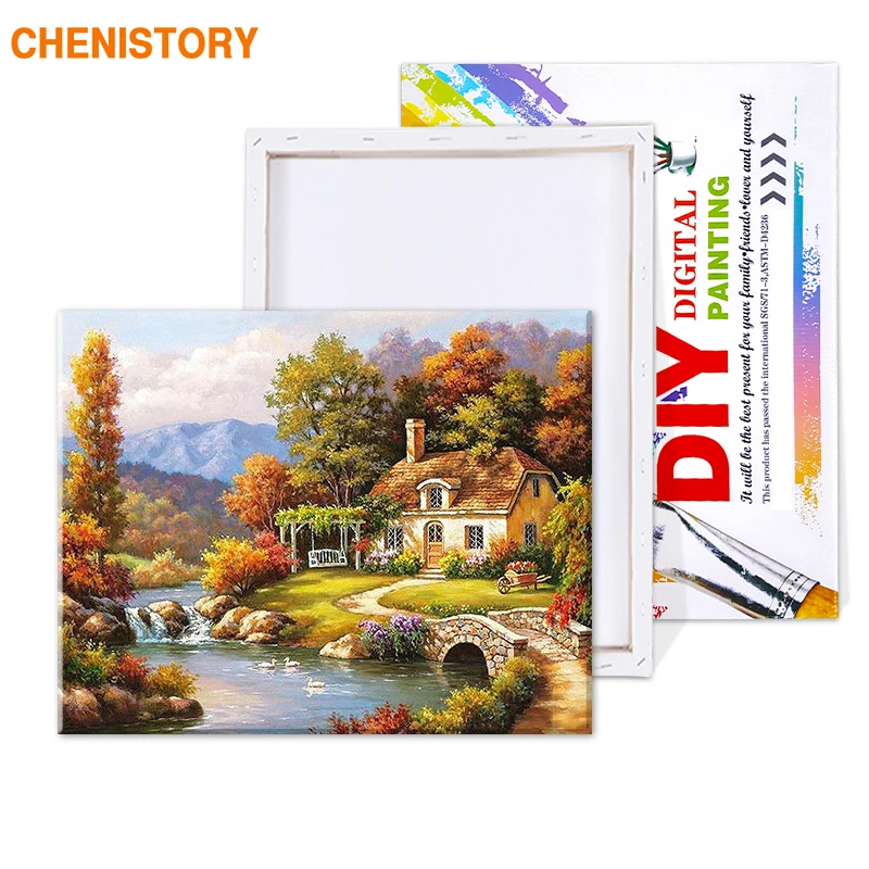 CHENISTORY Fairyland Landscape DIY Painting By Numbers Kits Drawing Painting By Numbers Acrylic Paint On Canvas For Room Artwork