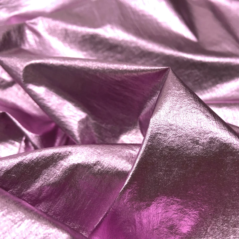 1.5*1m Nylon Corrugated Gold Down Jacket Fabric Multi-Color Optional Gold Silver Corrugated Thin Nylon taffeta Fabric
