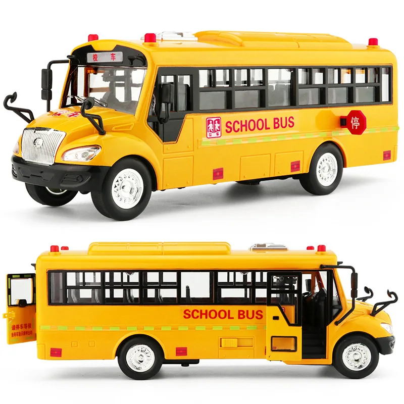 29CM Inertia School Bus Model Toy Acousto-optic Public Bus Kids Boy Toys Car Chinese Music Story Learning Machine