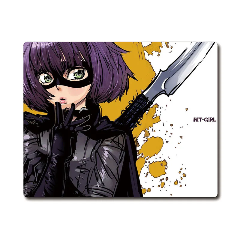 Cute Hit Girl Hand Drawn Cartoon CG printed Heavy weaving anti-slip rubber pad office mouse pad Coaster Party gifts 220x180x3mm