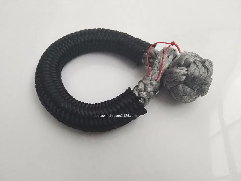 Grey 10mm*80mm ATV Winch Shackle,Synthetic Shackle for Winch Cable,Soft Shackles for Off Road