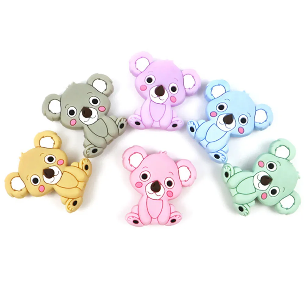 LOFCA 50pcs Silicone Beads Mini Koala Cute Fashion Jewelry Beads  Keychain Necklace Accessories for making jewelry