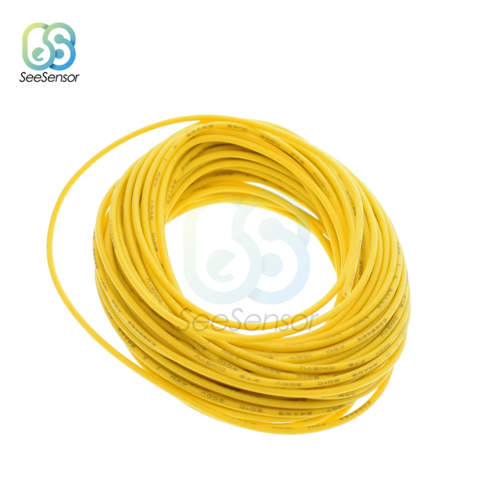 10 metri UL1007 cavo in PVC cavo Ultra flessibile cavo 24AWG cavo elettronico in PVC rosso/nero/blu/giallo