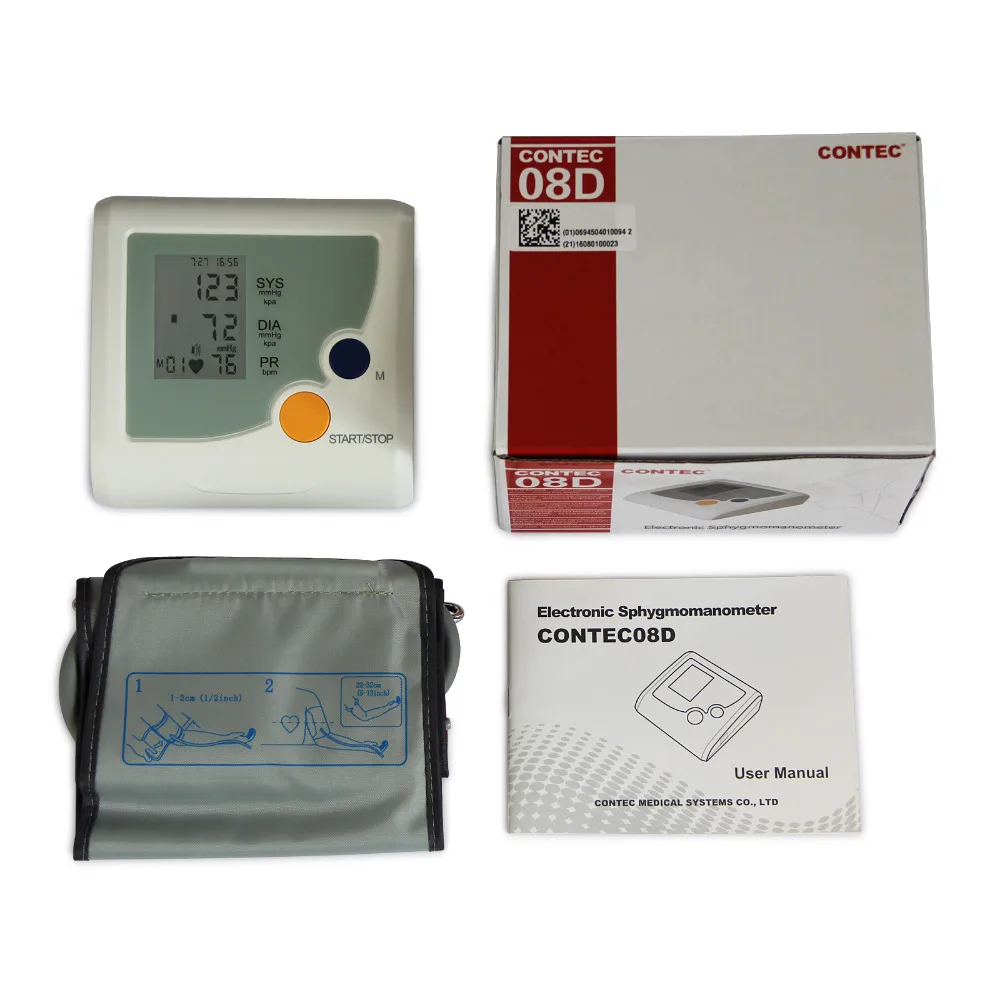 Promoted,Digital Blood Pressure Monitor Heart Beat Pulse Rate NIBP Meter LCD CONTEC08D CONTEC