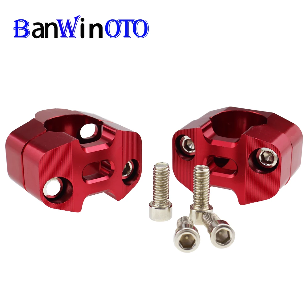 

2pcs 1/8" CNC Aluminum Motorcycle Handlebar Risers 28mm 22mm Adjustable Fat Bar Clamps Universal for Honda Kawasaki Yamaha