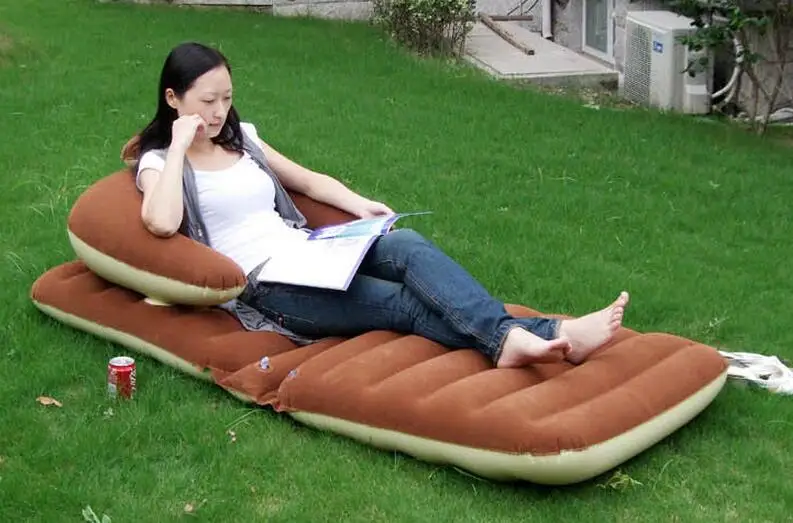 175X87X17CM FOLDABLE Flocking pvc inflatable lazy sofa bed folding nap dual-use multi-purpose recliner