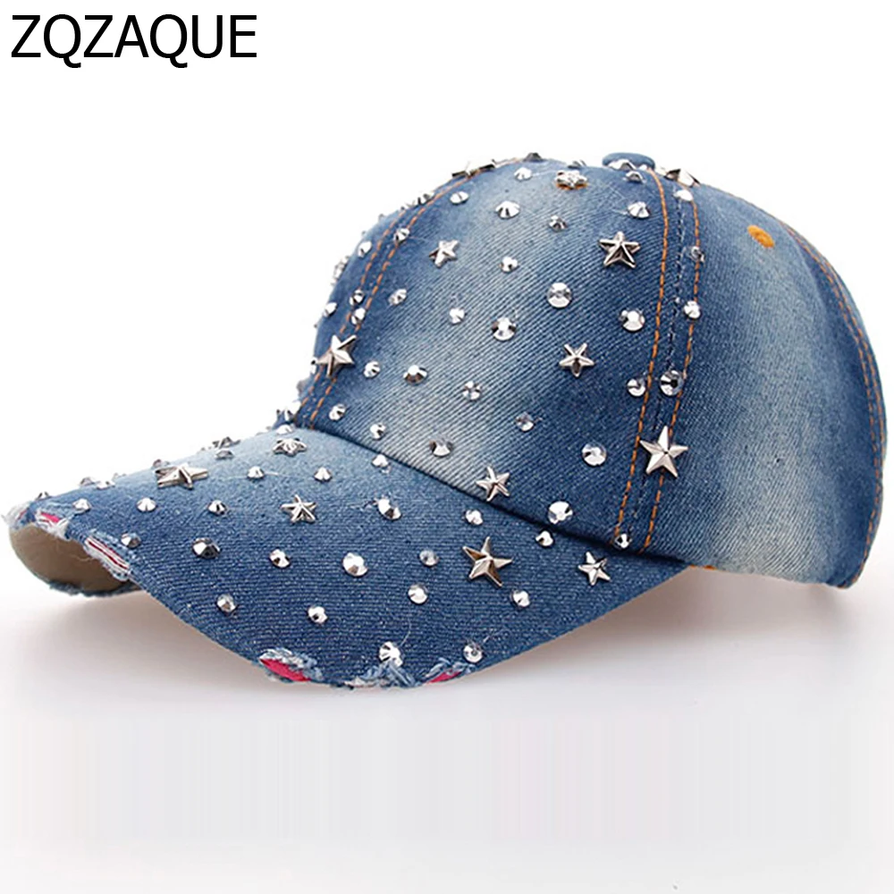 Women's Manual Drill Caps Rivet Star Girls Fashion All-match Style Baseball Caps Good Quality Free Shipping SY544