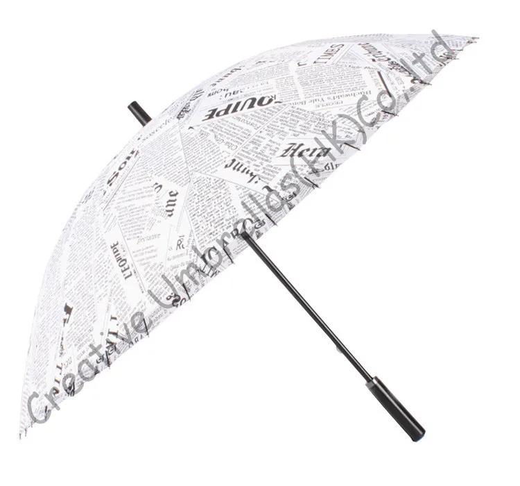 

24k umbrellas' ribs,paper print,newspaper umbrellas,straight umbrellas.14mm metal shaft and fluted metal ribs,big sizes