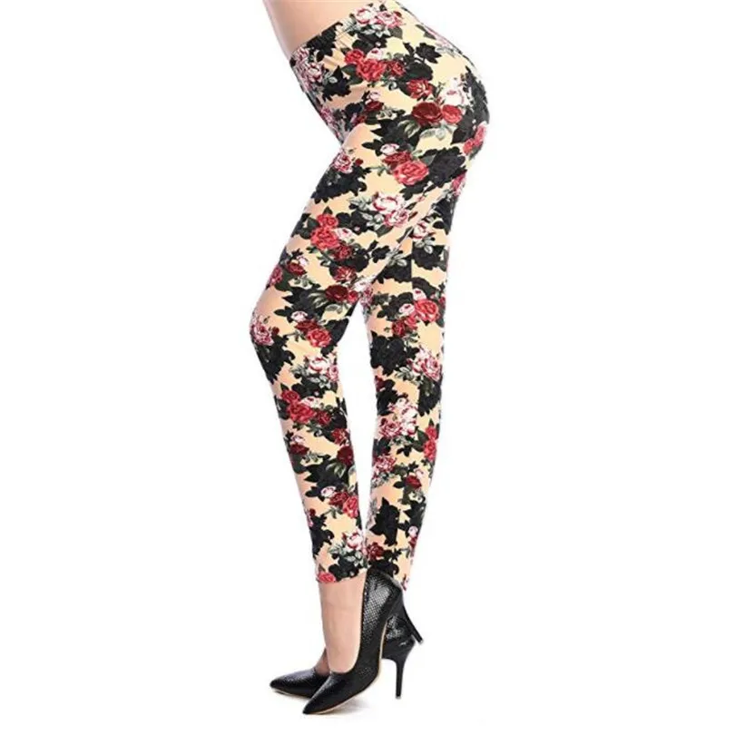 CHSDCSI – pantalon Push Up pour femme, legging de Fitness, élastique, taille haute, extensible, imprimé Floral