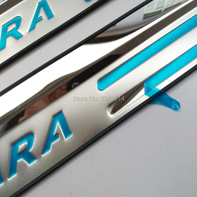 For Suzuki Vitara Accessory 2015-2024 Stainless Chrome Car Door Sill Kick Scuff Plate Guard Pedal Protector Trim Cover Styling