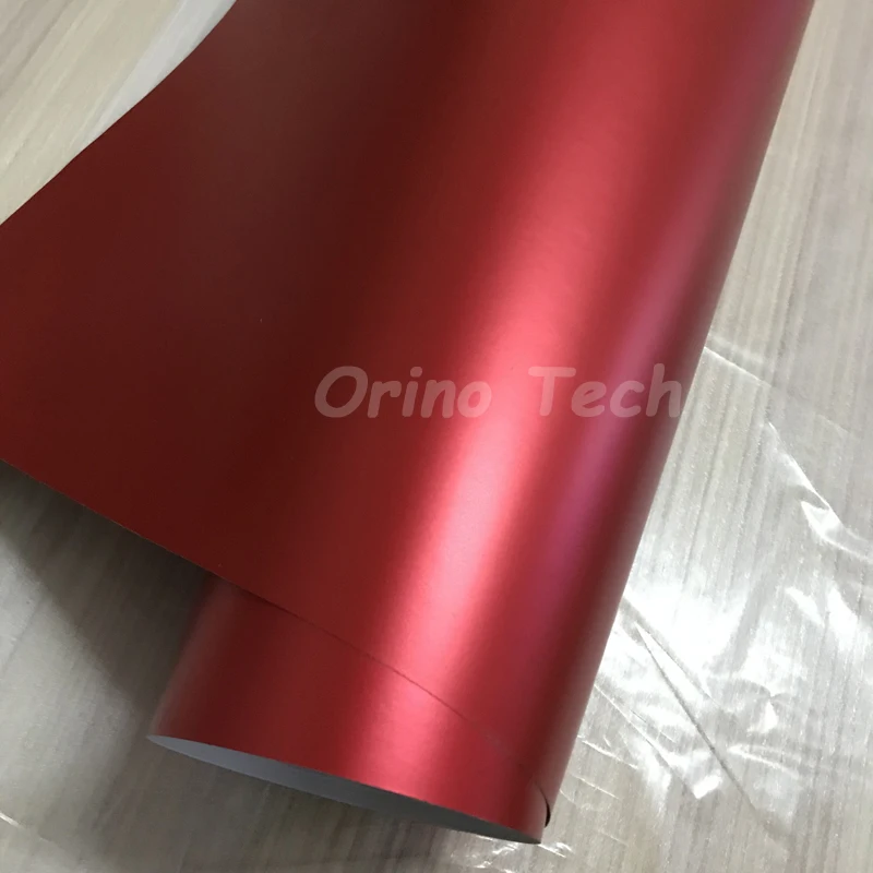 

Ice Satin Chrome Vinyl Wrap Film Air Free RED Metallic Matt Chrome Car Wrap Covering PVC Adhesive Vehicle Wrapping ORINO