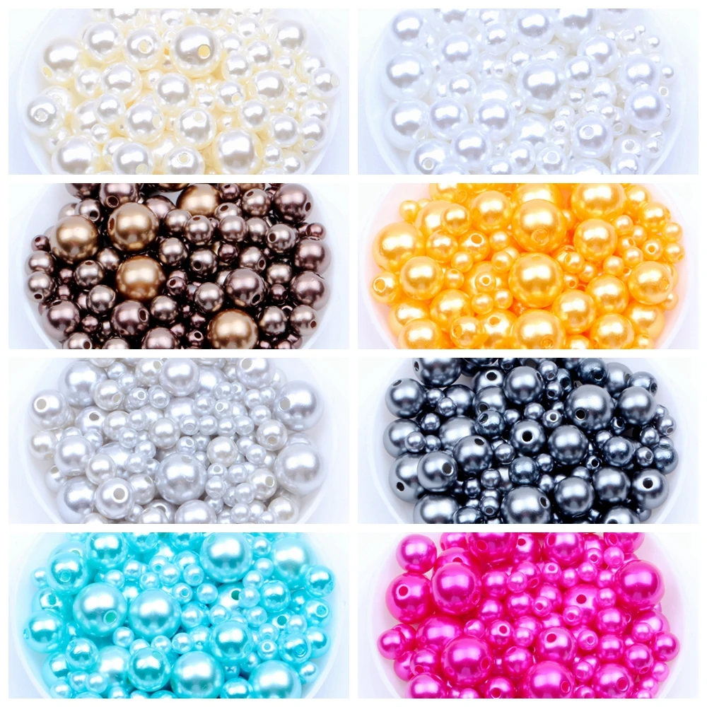 4mm 3600pcs ABS Imitation With Hole Pearl Beads Round Loose Beads DIY Necklace&Bracelet Jewelry  DIY Decoration