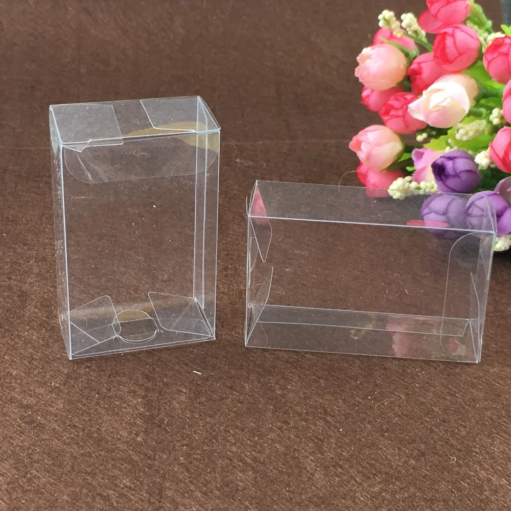 3*5*7cm 50pcs clear plastic pvc boxes schachtel transparent box for candy/wedding gift jewelry display packaging boxes