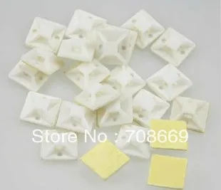 100pcs 25 x 25 mm  Square Self-Adhesive Cable Tie Mount Base