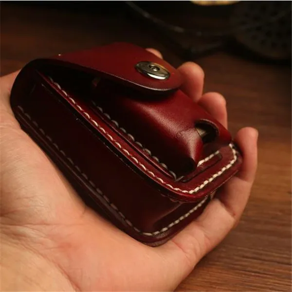 Retro Best leather slim cigarette box with lighter case smoking accessories Bumbag cigarette packs cover