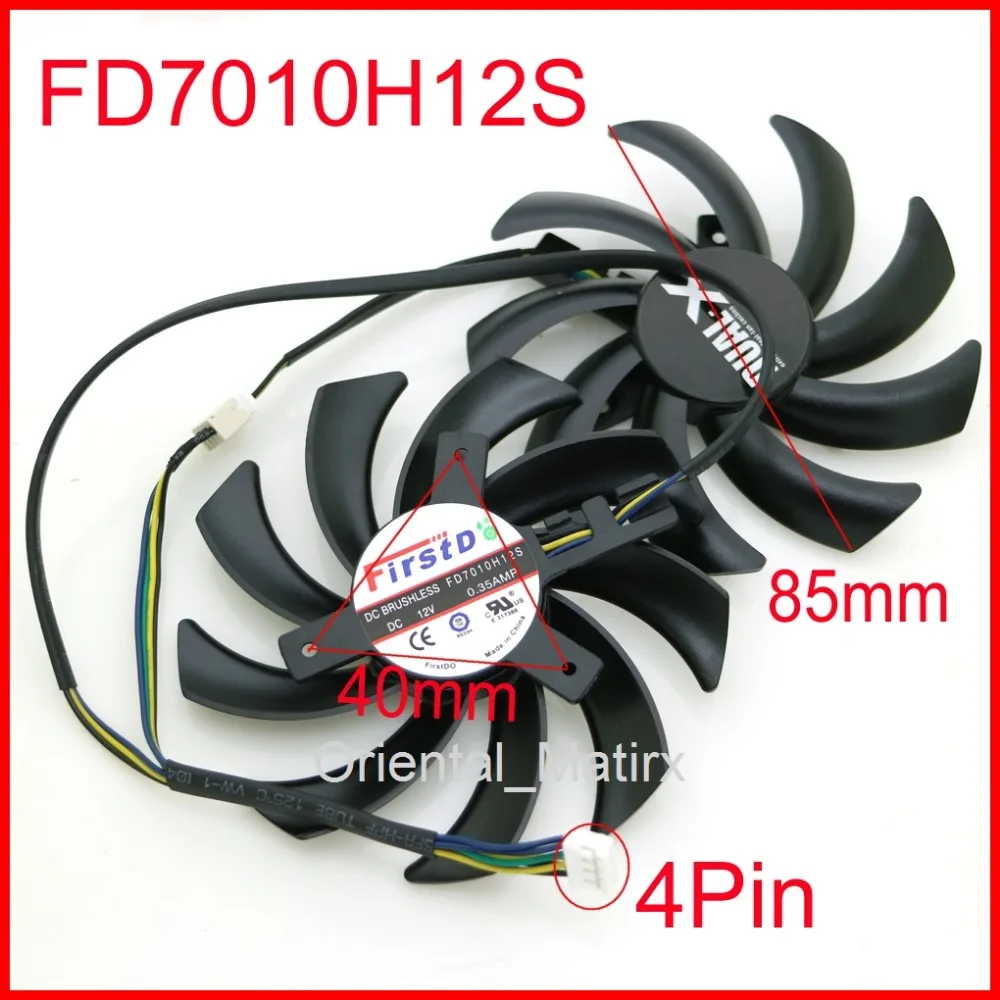 2pcs/lot 85mm FD7010H12S 12V 40mm Hole Graphics Video Card Replacement For Sapphire HD 7790 7850 7870 7950 Cooler Cooling Fan